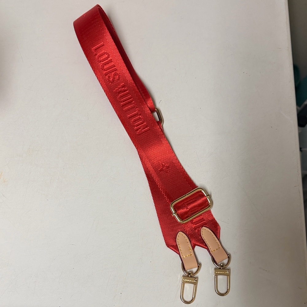 Louis Vuitton Red Adjustable Strap with Gold Hardware